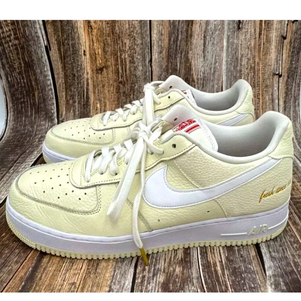 Nike Air Force 1 '07 PRM EMB 'Popcorn' Coconut Milk CW2919-100 Men’s Size 14 AF1
